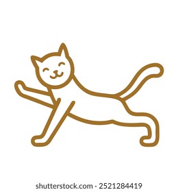 Cat with happy face outline in white background