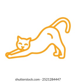Gato com contorno de rosto feliz em fundo branco