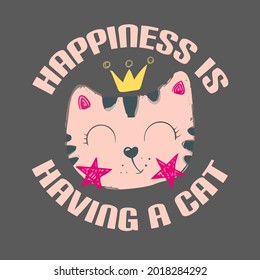 cat happy funny lover happiness gift wo art best design vector illustration for use in design and print poster canvas