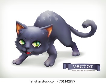 Cat. Happy Halloween 3d vector icon