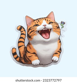 Cat Happy Moment Vector Design