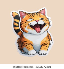 Cat Happy Moment Vector Design