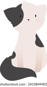 A cat has  cow pattern. Cat so cute.