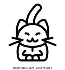 Cat has rest line icon, funny animals concept, kitty relaxing vector sign on white background, outline style icon for mobile concept and web design. Vector graphics