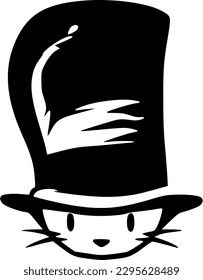 Cat in the Hat - High Quality Vector Logo - Vector illustration ideal for T-shirt graphic
