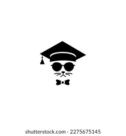 Cat in hat. Vector logo mascot.
