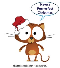 Cat with have a perfect Christmas message