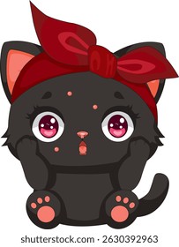 Cat Have Pimple Shocked Expression Vector