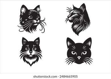 Cat Head 4 Vector illustration art