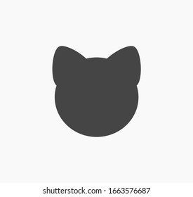 Cat head black icon. Vector illustration.