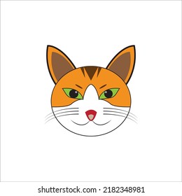 Cat head cartoon icon template web