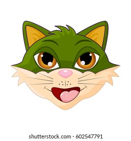 cat head cartoon vector symbol icon design. Beautiful illustration isolated on white background