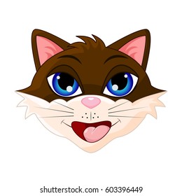 cat head cartoon vector symbol icon design. Beautiful illustration isolated on white background

