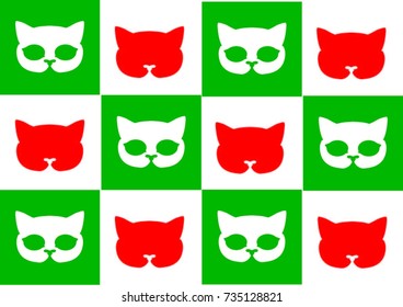 Cat head christmas vector