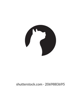 Cat head in circle logo design template, featuring a clean and modern vector style—perfect for pet brands, veterinary services, animal care businesses, or creative and minimalist branding projects.
