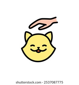 Cat head color icon. Cat care simple sign. Cat face design on white background, Pet. Animals. Isolated vector illustration.