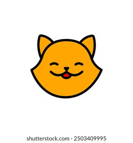 Cat head color icon. Cat face design on white background, Pet. Animals. Isolated vector illustration.