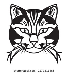 A cat head coloring page
