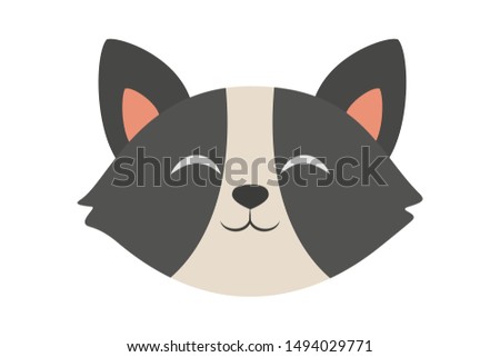 Cat head. Cute and funny animal. Kitten smile, adorable pet. Isolated vector illustration in flat style