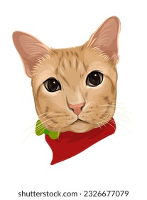 Cat head cute kitten drawing vector art