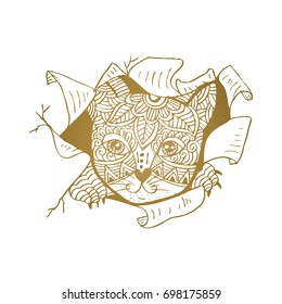 Cat head decorative stylized.