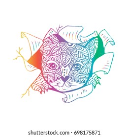 Cat head decorative stylized.