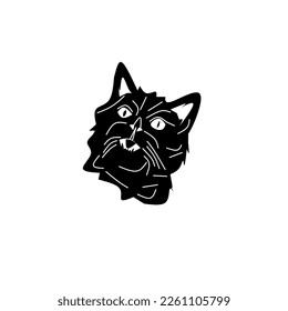 cat head design, angry cat expression vector design 