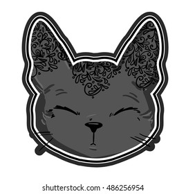 cat head design vector illustration