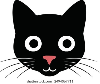  cat head face icon vector art illustration