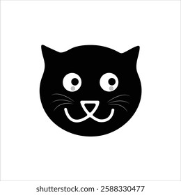 Cat head face line icons.