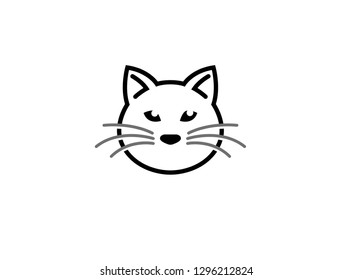 Cat head and face logo