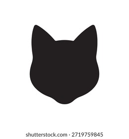 Katzenkopf Gesicht Silhouette Symbol Vektor flaches Design