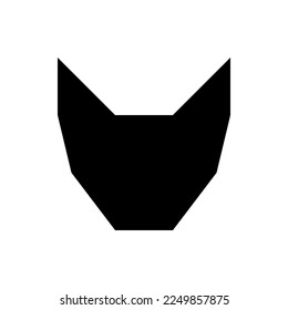 Cat head faceless vector logo and icon. No face. Black abstract silhouette.