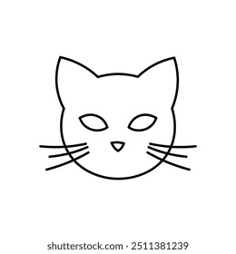 Cat Head Flat Icon Black, Flat icon Black