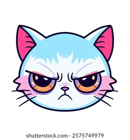 Cat head - a grumpy cat in a cartoon style.