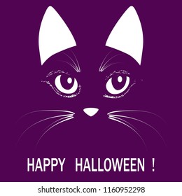 Cat head halloween animal vector illuatration