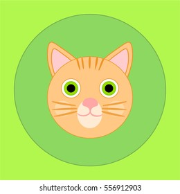 Cat head icon, cute cat face, kitten face vector