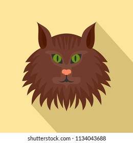 Cat head icon. Flat illustration of cat head vector icon for web design
