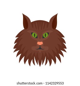 Cat head icon. Flat illustration of cat head vector icon for web isolated on white