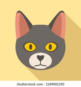 Cat head icon. Flat illustration of cat head vector icon for web design