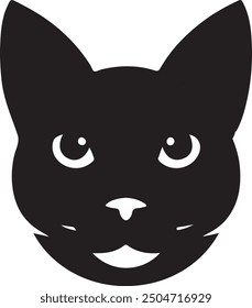 Cat head icon silhouette vector illustration