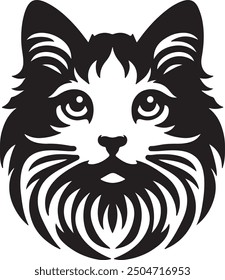 Cat head icon silhouette vector illustration