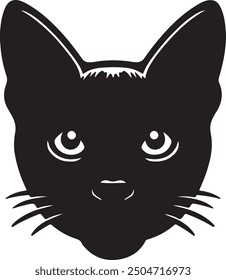 Cat head icon silhouette vector illustration