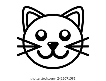 Cat Head Icon Vector Flat Design