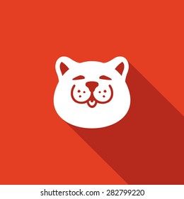 Cat head icon. Vector Illustration.