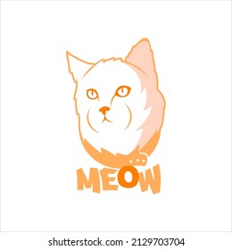 Cat head illustration of animal pets lover