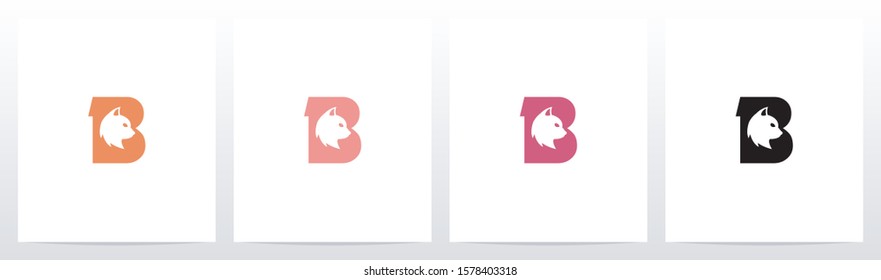 Cat Head Inside Letter Logo Design B