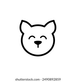 cat head, kitten - vector icon