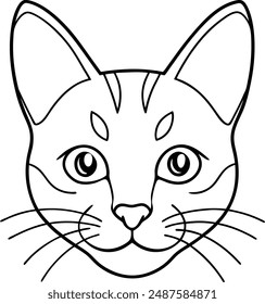 Vector de arte cat head line