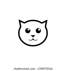 cat head line icon design vector